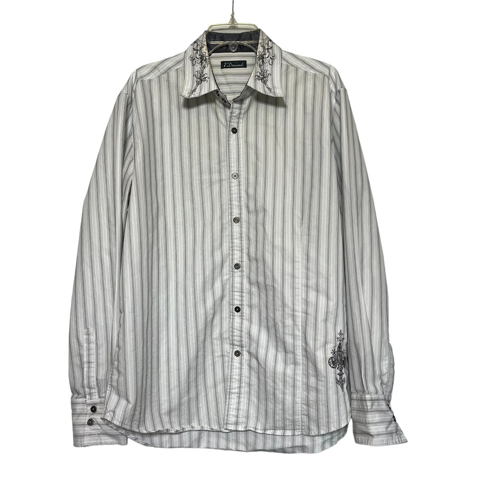 7 Diamonds Long Sleeve Button Up Shirt Size XXL